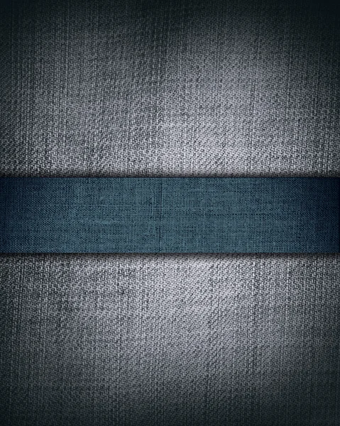 Tessuto grigio grunge con barra blu scuro come sfondo vintage per inserire testo o design — Foto Stock
