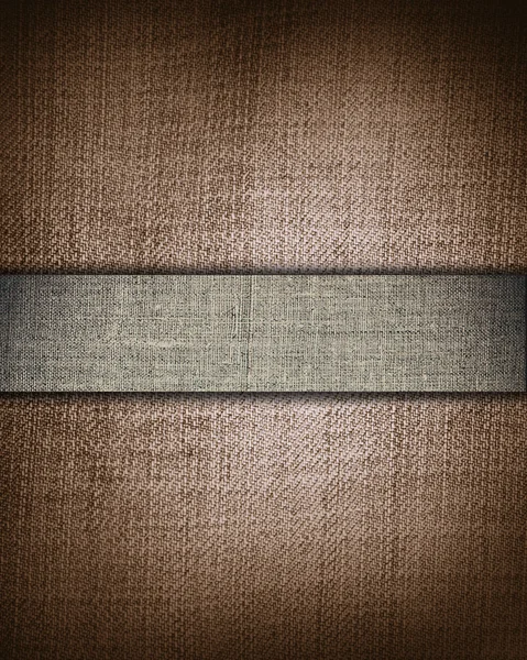 Grunge-brauner Stoff mit grauem Balken als Vintage-Hintergrund für Text oder Design — Stockfoto