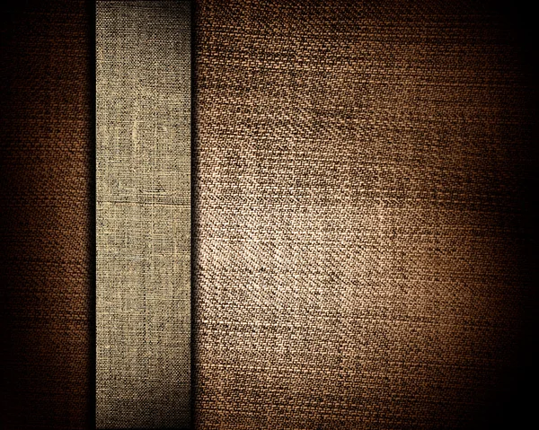 Tissu marron grunge avec barre beige comme fond vintage pour insérer du texte ou un design — Photo