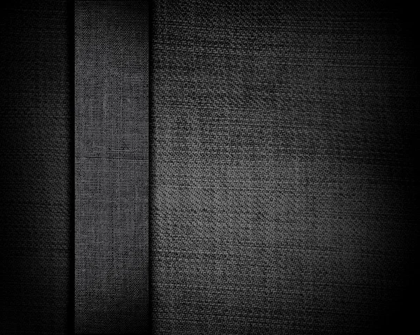 Черный текстильный фон с темной полосой для дизайна — стоковое фото