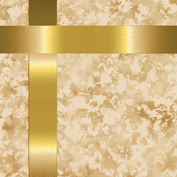 Béžový papír s zlaté kovové tyče — Stock fotografie