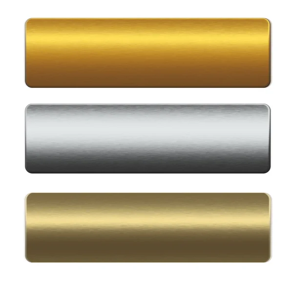 Colección de barras de metal de oro y plata — Foto de Stock