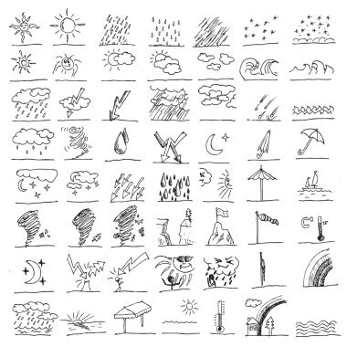 Weather hand draw element vector clipart