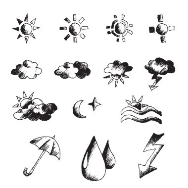 Weather hand draw element vector clipart