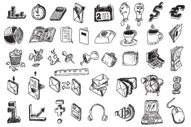 Hand draw business elements clipart