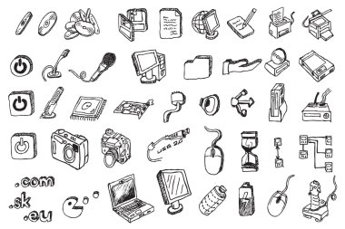 Electronic hand draw icon clipart