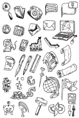 Hand draw money icon collection vector clipart