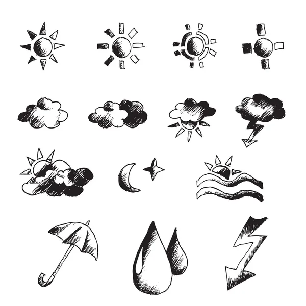 Élément de dessin à la main vecteur météo — Image vectorielle
