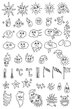 Hand draw weather collection clipart