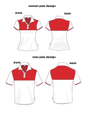 Beauty woman and man polo shirt design clipart