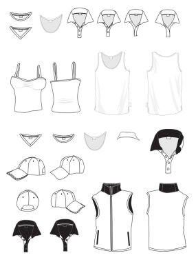 Summer clothers collection isolated clipart