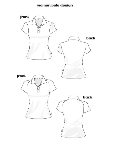 Basic woman polo shirt design — Stock Vector