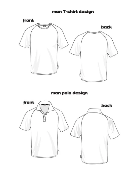 Grundläggande man polo och skjorta design — Stock vektor