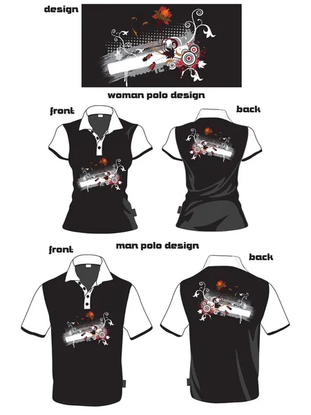Δημιουργικό σχεδιασμό εκτύπωσης στο polo πουκάμισο — Διανυσματικό Αρχείο