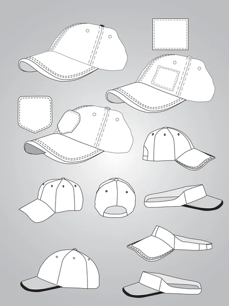 Ensemble de casquette d'été — Image vectorielle