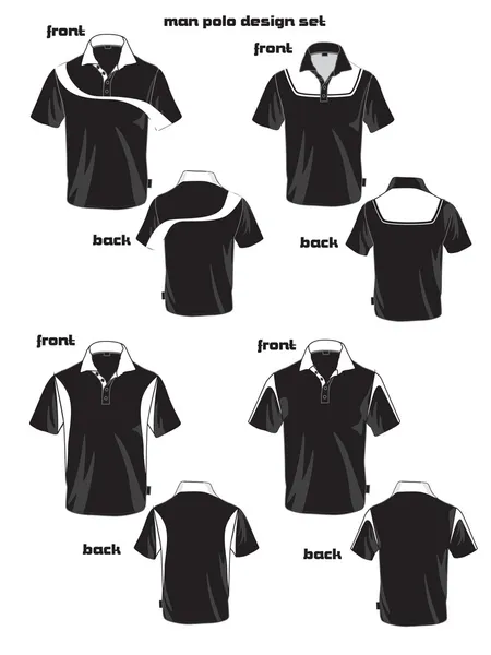 Siyah-beyaz erkek polo gömlek tasarım Vektör Grafikler