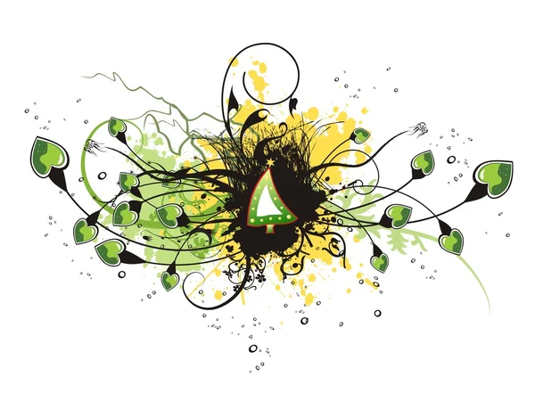 Vecteur illustration de Noël floral — Image vectorielle