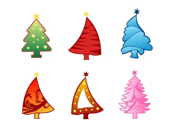 Árvore de Natal vetor coleção engraçado — Vetor de Stock