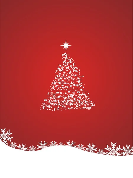 星级圣诞树雪地面 — 图库矢量图片
