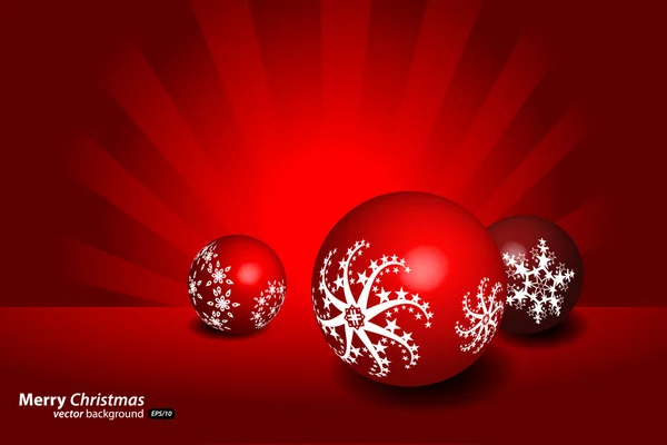 Christmas ball in red background — Stock Vector