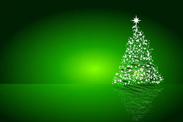 Green Christmas star tree — Stock Vector