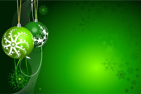 緑の背景ベクトルでクリスマス ボール — ストックベクタ