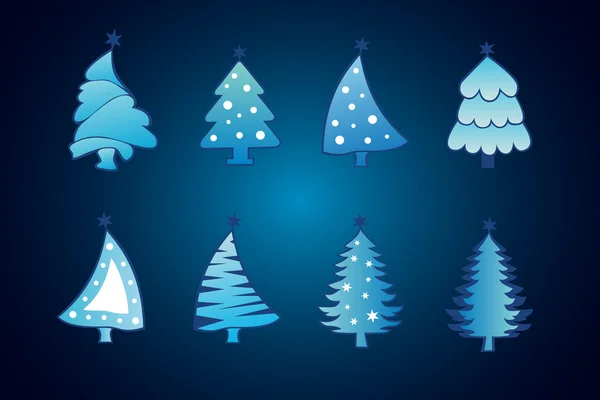 圣诞节树设置矢量 — 图库矢量图片