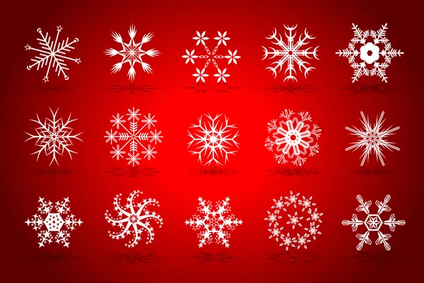 Kerstmis sneeuwvlok vector instellen — Stockvector