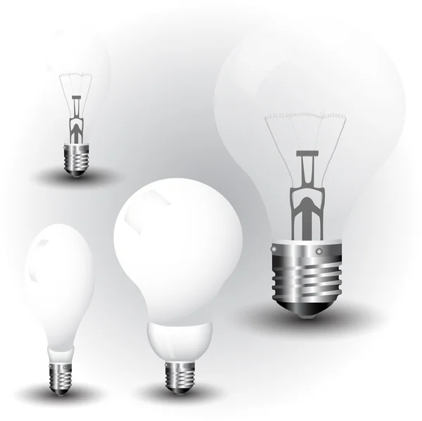 Realistic vector-illustration of a economy light bulb collection — Stock Vector