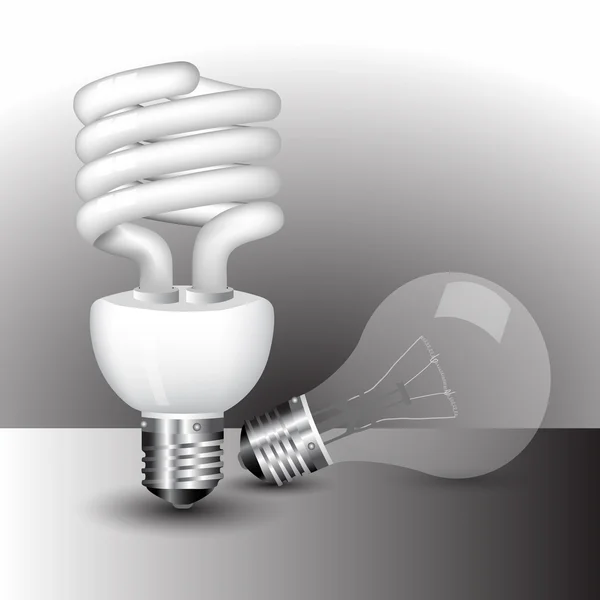 Economy light bulb and old bulb — Stock Vector