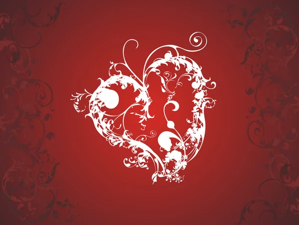 Röd romantiska hjärta vektor — Stock vektor