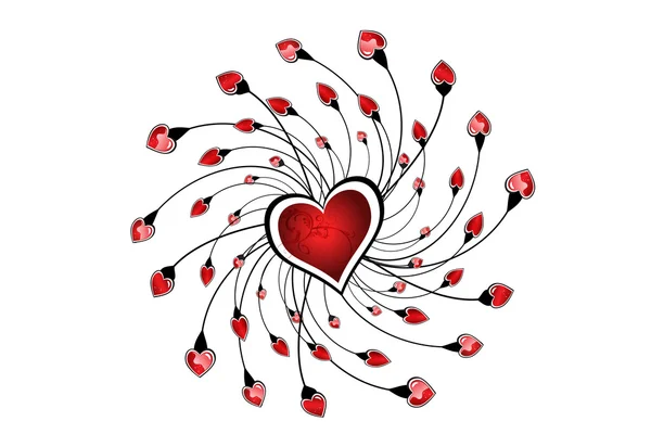 Schöner Valentinstag kleines Herz Liebe Ring Vektor — Stockvektor