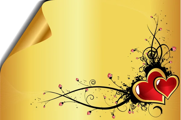 Beautiful golden Valentine 's day background — стоковый вектор