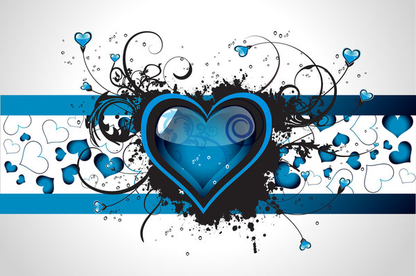 Beautiful blue floral Valentine´s day vector
