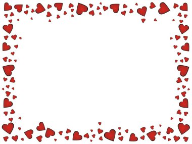 Love frame with little hearts clipart