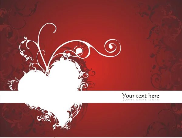 Vecteur cardiaque rouge floral — Image vectorielle