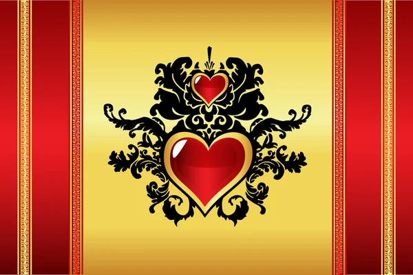 Vackra orientaliska hjärtat bakgrund vektor — Stock vektor