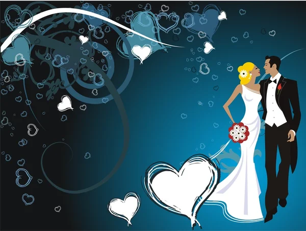Mooie bruiloft illustratie — Stockvector