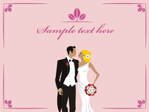 Svatební grafická karta s textem — Stockový vektor