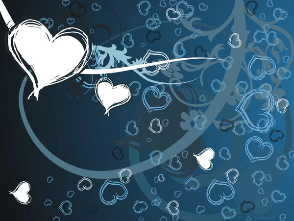 Bröllop floral bakgrund med hjärtan — Stock vektor
