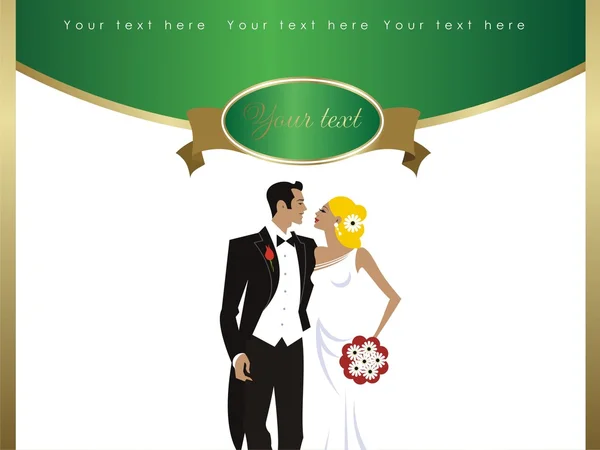 Carte de voeux de mariage — Image vectorielle