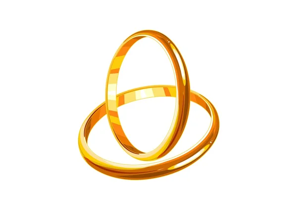 Wedding golden rings illustration — Stock Vector