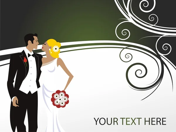 Belle illustration de mariage — Image vectorielle
