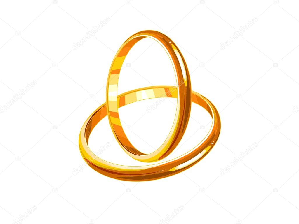 Wedding golden rings illustration