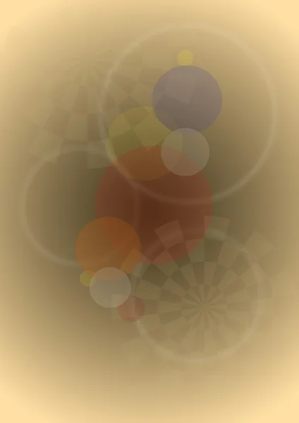 Boules transparentes et cercle sur fond beige — Image vectorielle