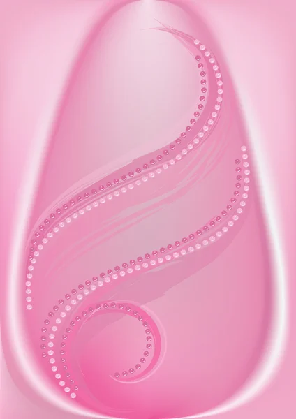 Forme ovale avec des perles dans les tons de rose — Image vectorielle