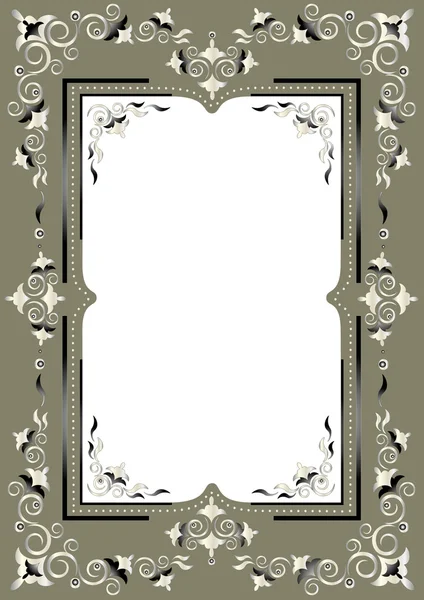 Frame with Eastern decor on a greenish gray background — Stock Vector