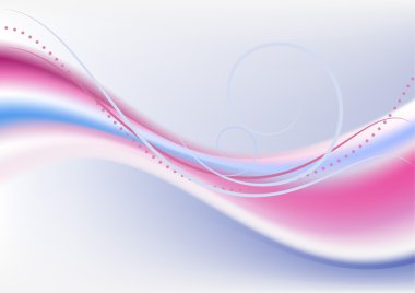 Red and blue waves on a light background. Banner clipart