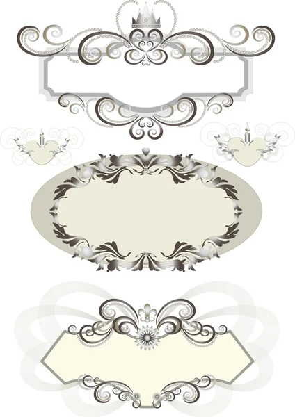 Vintage frame decorated with crown and the curves.Banner. — Stock Vector