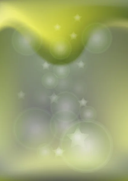 Estrellas y círculos transparentes sobre un fondo gris-verde. Contexto . — Archivo Imágenes Vectoriales